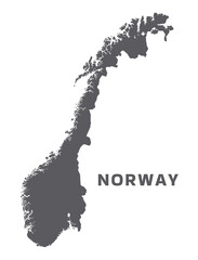 Simple flat Norway map grey vector