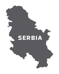 Simple flat Serbia map grey vector