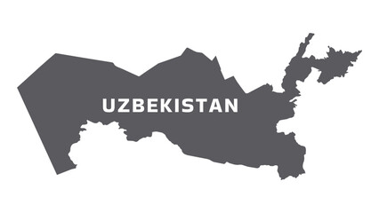Obraz premium Simple flat Uzbekistan map grey vector