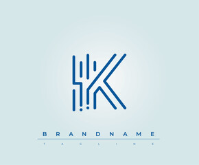 IK Technology Letter  Logo Template. This tech letter logo is a graphic mark that uses letters to represent a technology company.