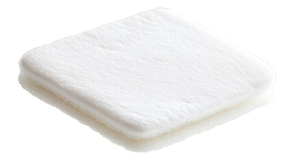 Stack of soft white gauze pads on transparent background