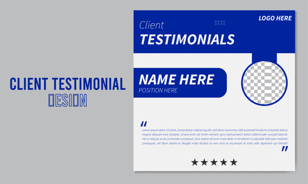 Customer Feedback And Client Testimonial Design For Social Media Post.