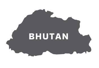 Simple flat Bhutan map grey vector