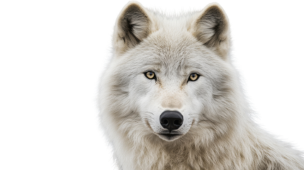 Majestic arctic wolf posing on transparent background