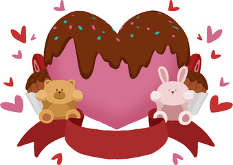 valentines day heart chocolate illustration