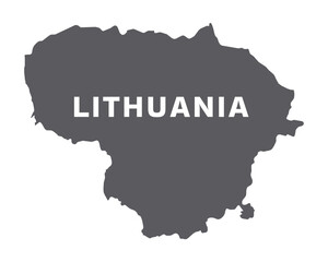 Simple flat Lithuania map grey vector