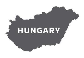 Simple flat Hungary map grey vector