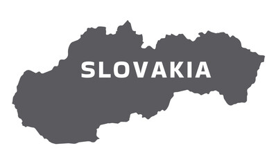 Obraz premium Simple flat Slovakia map grey vector