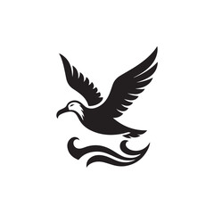 Obraz premium Black Color Albatross silhouette design Vector Illustration, Solid White Background (16).eps