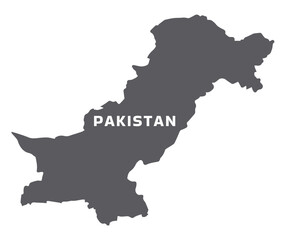 Fototapeta premium Simple flat Pakistan map grey vector