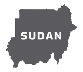 Simple flat Sudan map grey vector