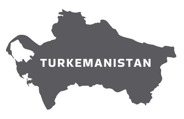 Simple flat Turkmenistan map grey vector