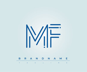 MF Technology Letter  Logo Template. This tech letter logo is a graphic mark that uses letters to represent a technology company.