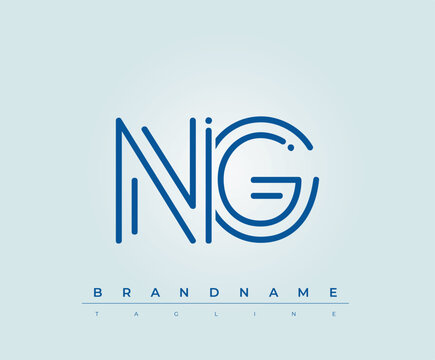 NG Technology Letter  Logo Template. This tech letter logo is a graphic mark that uses letters to represent a technology company.