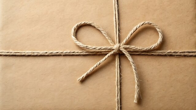 Brown paper package twine bow