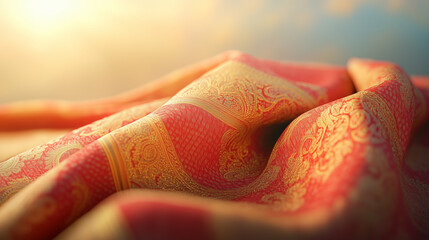 Vibrant Indian Sarees Elegantly Stacked in Rich Traditional Colors