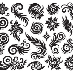 Vector calligraphy design elements