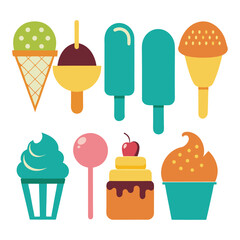 Different types of ice creams Vector-5