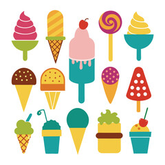 Different types of ice creams Vector-3