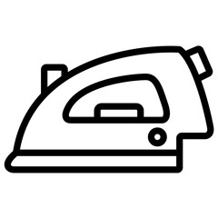 Simple iron icon symbolizing clothing care and ironing with a clean, minimalistic design. Freshness, fabric care, home appliance, cleaning, clothing comfort. household use, laundry, ironing services,
