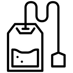 Tea bag icon with string, used for brewing tea with a simple and clean design. ea bag icon for tea packaging, product branding, packaging design, beverage labels. Relaxation, comfort, warmth, brewing,