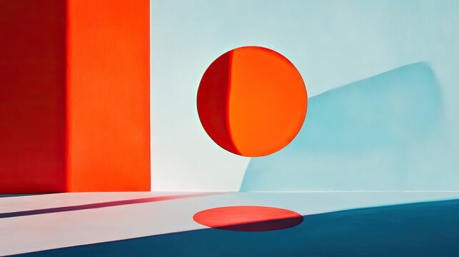 A striking red circle shines against a colorful background that captivates every viewer