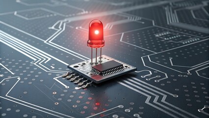 Fototapeta premium printed circuit board with electronic components