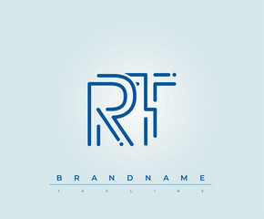 RT Technology Letter  Logo Template. This tech letter logo is a graphic mark that uses letters to represent a technology company.