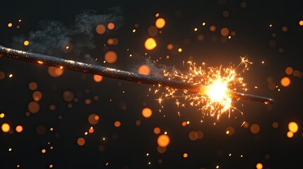 PNG photo of a sparkler on transparent background 