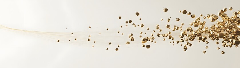 An abstract image featuring a stream of golden particles