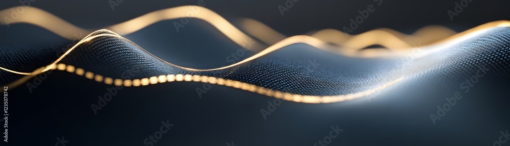 Poster this abstract image showcases smooth, flowing lines illuminated with soft light, creating a sense of