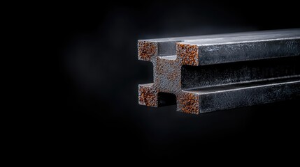 Rusty metal beam detail, industrial background