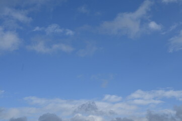 Perfect blue sky with a few clouds