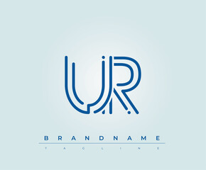 UR Technology Letter  Logo Template. This tech letter logo is a graphic mark that uses letters to represent a technology company.