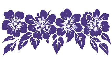 Obraz premium Stylized Purple Floral Arrangement With Leaves