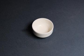 White plate on blue background