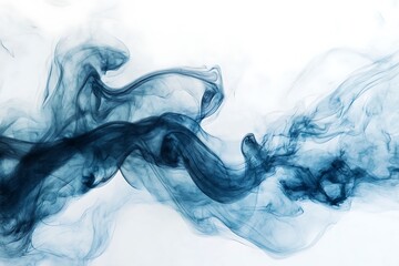blue smoke isolated on white background 
