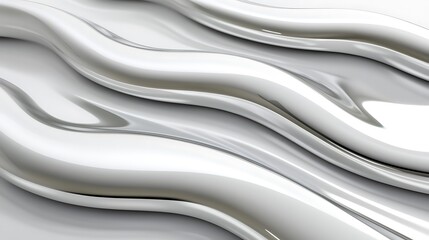 Obraz premium Abstract White Wavy Shiny Surface Design