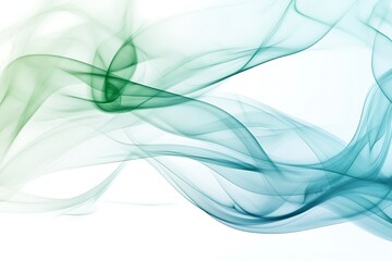 blue and green smoke isolated on white background 