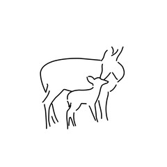 continuous line drawing deer