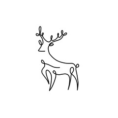continuous line drawing deer