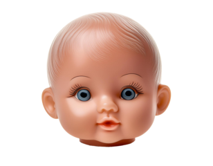plastic toy baby doll's head