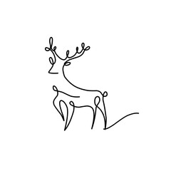 continuous line drawing deer