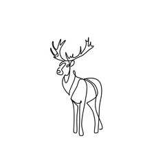 continuous line drawing deer