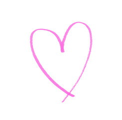 Hand-drawn Pink marker heart doodle line. Hand-drawn heart symbol. Valentine`s Day. love romance sign. heart icon isolated on a transparent background.	