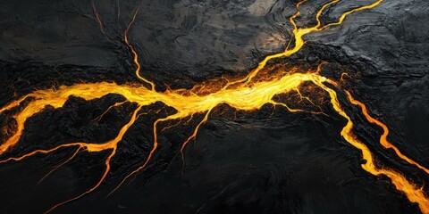 Abstract representation of molten lava flow, suitable for environmental themes, geological studies, or artistic projects.
