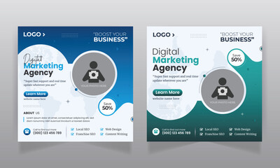 digital marketing agency business promotion social media post template