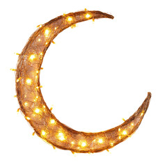 Moon-shaped light decoration for nighttime ambiance in home