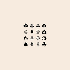 Leaf-Symbole set logo icon flat vector design.