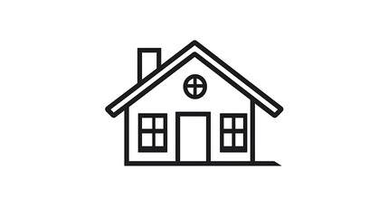 A Monochrome Logo Featuring a House Silhouette for a Sleek and Modern Aesthetic